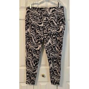 Terra & Sky Womens Abstract Pattern Leggings Cotton Modal Spandex Pants 1X